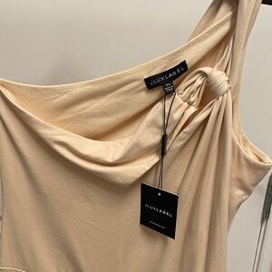 JLUXLABEL One Shoulder Cream Dress
